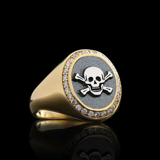 Unique Design Oval Sterling Silver Skull Women Ring by SWISS PLUS - 925 Sterling Silver Rings for Men & Women - view 2