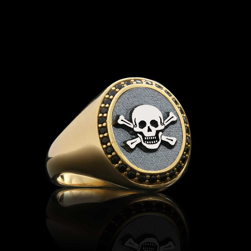 Unique Design Oval Sterling Silver Skull Women Ring