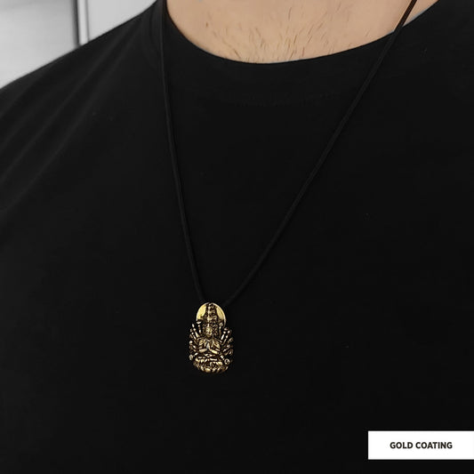 Unique Design Silver Shiva Pendant Gold Coating - view 2