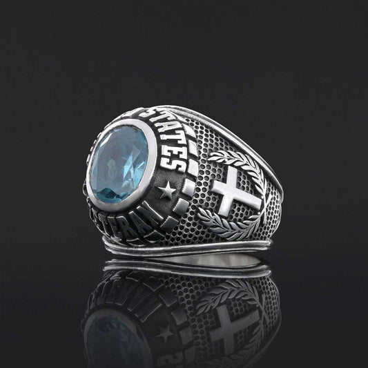 United States Veteran Ring, University of Michigan Ring, Customized High School Ring, University Ring, Customized Class Ring - view 2