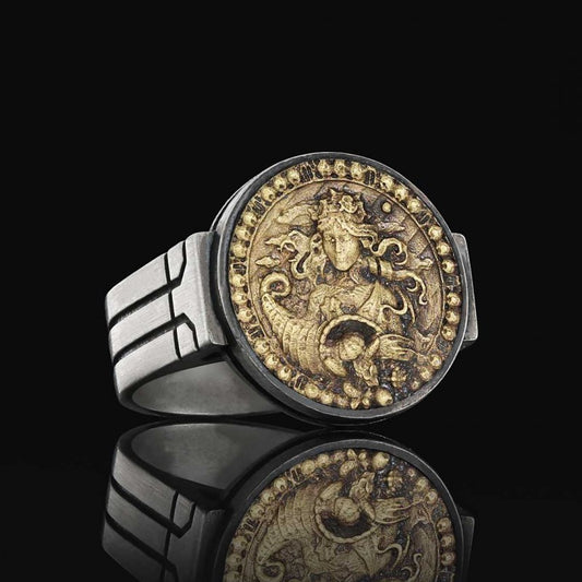 Virgo Zodiac Round Ring by SWISS PLUS - Zodiac Collection - view 2
