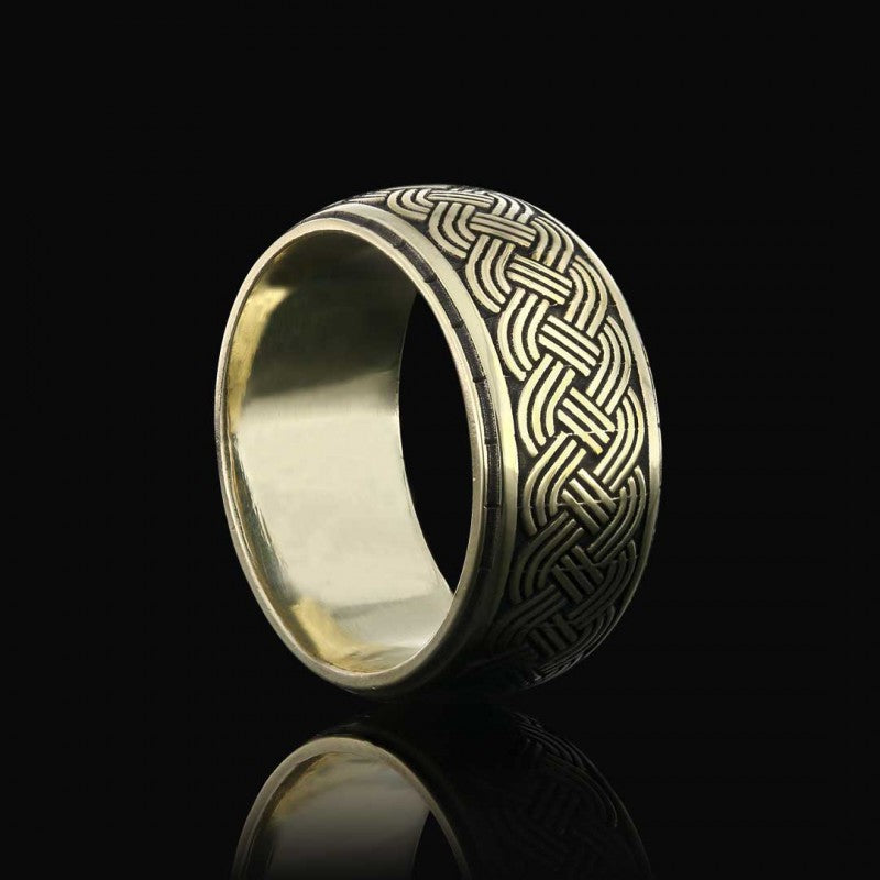 Braided Band Wheat Woven Wire Twisted Sterling Silver Wedding Ring - view 3