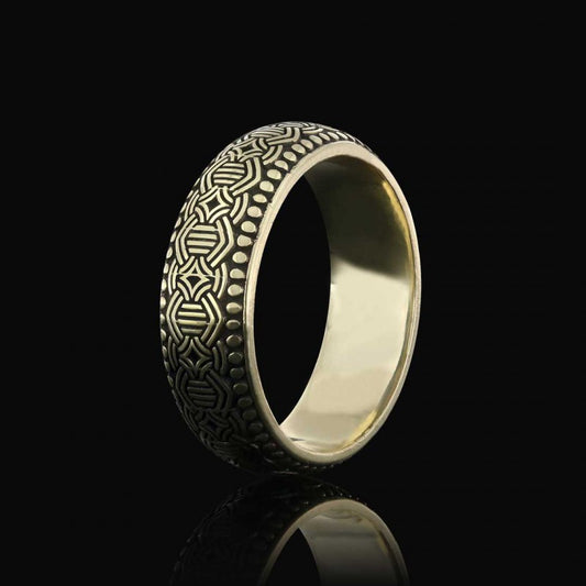 Special Design Modern Motif Silver Wedding Ring by SWISS PLUS - Sterling Silver Band Rings - view 2