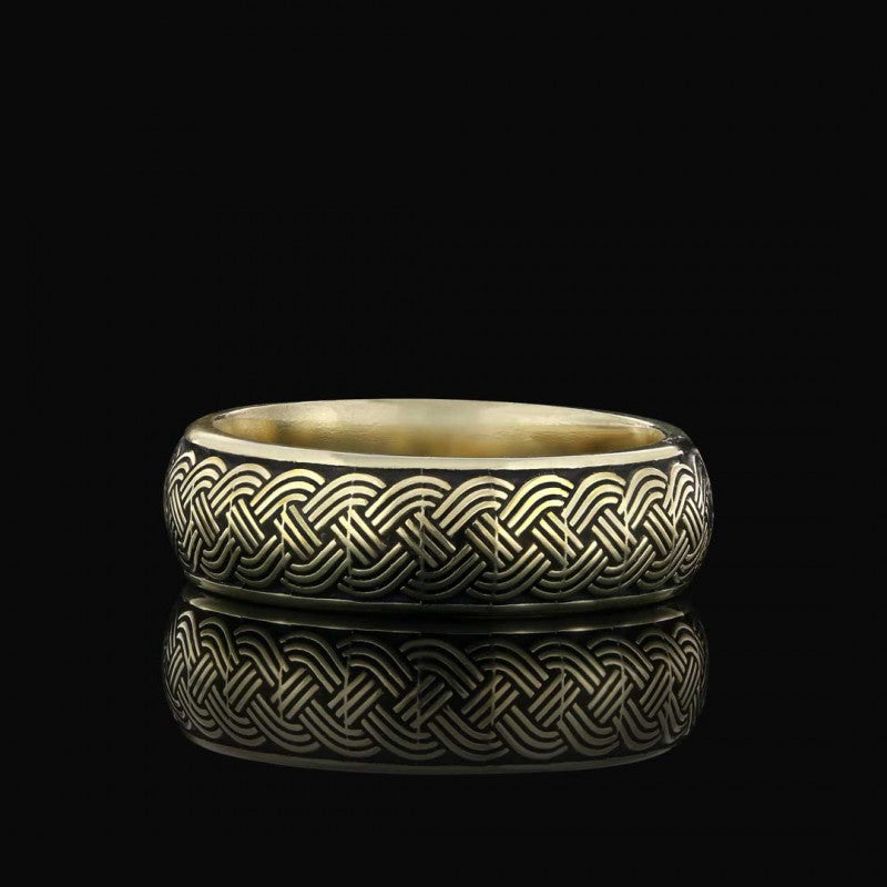 Braided Band Wheat Woven Wire Twisted Sterling Silver Wedding Ring