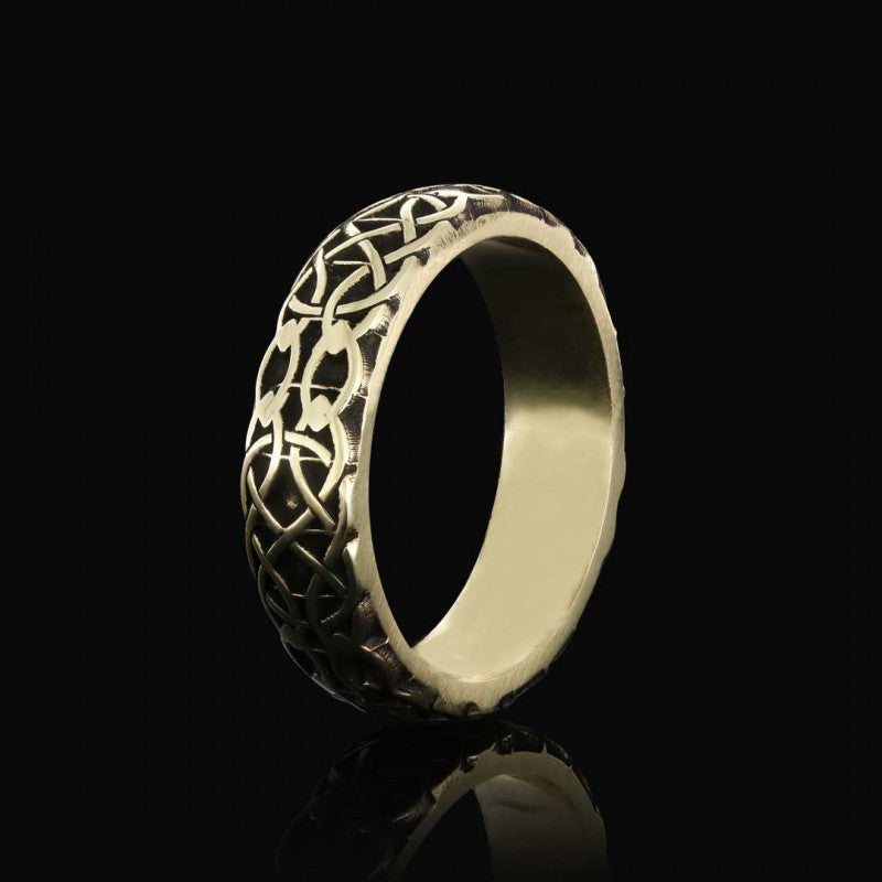 Personalized Handmade Motif Sterling Silver Wedding Ring