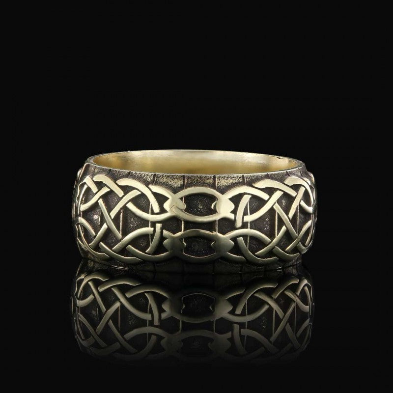 Personalized Handmade Motif Sterling Silver Wedding Ring