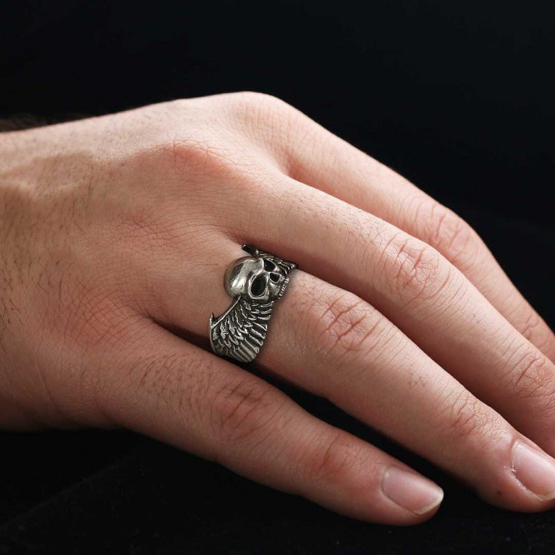 Winged Skull Ring by SWISS PLUS - Skull Rings - view 5