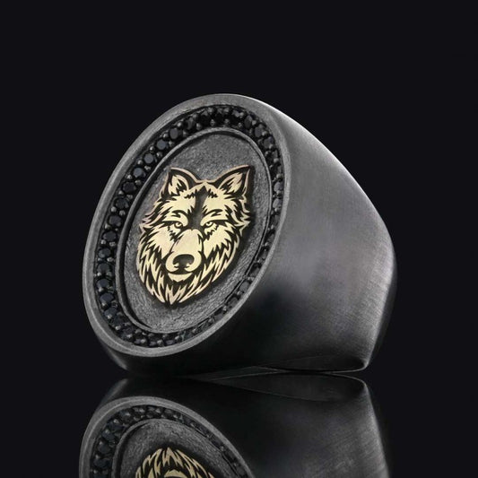 Wolf Silver Ring - view 2