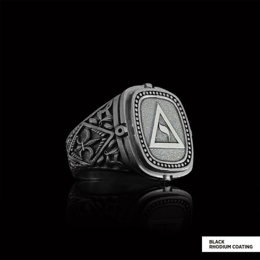 Yod Symbol Masonic Ring, Mason Jewelry, Custom Mason Ring, Special Masonic Ring - view 2