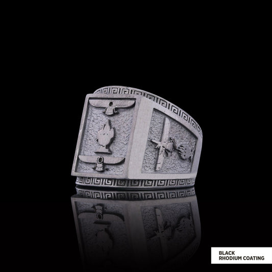 Zoroastrianism 925 Sterling Silver Ring, Zoroastrian Ring, Faravahar Ring, Zoroastrian Quora Ring, Religious Jewelry, Religious Gift - view 2