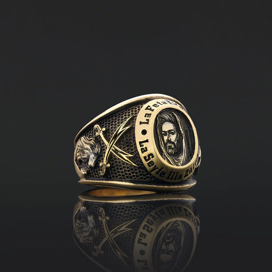 Zulfiqar Sword Ring, Islamic Ring, Dhulfiqar Sword Jewelry, Zulfiqar Face Ring, Hz Ali Ring Gift, Zulfiqar Jewelry, Muslim Silver Jewelry Gold Coating