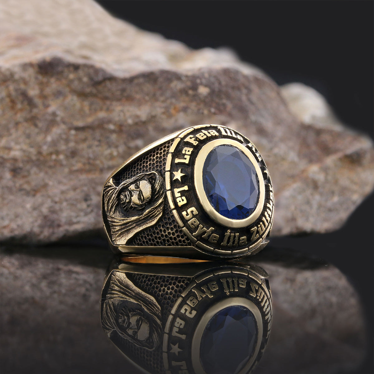 Zulfiqar Sword Ring, Muslim Ring, Dhulfiqar Sword Jewelry, Islamic Zulfiqar Stone With Ring, Hazrat Ali Lion Ring, Hz Ali Face Ring Gift Gold