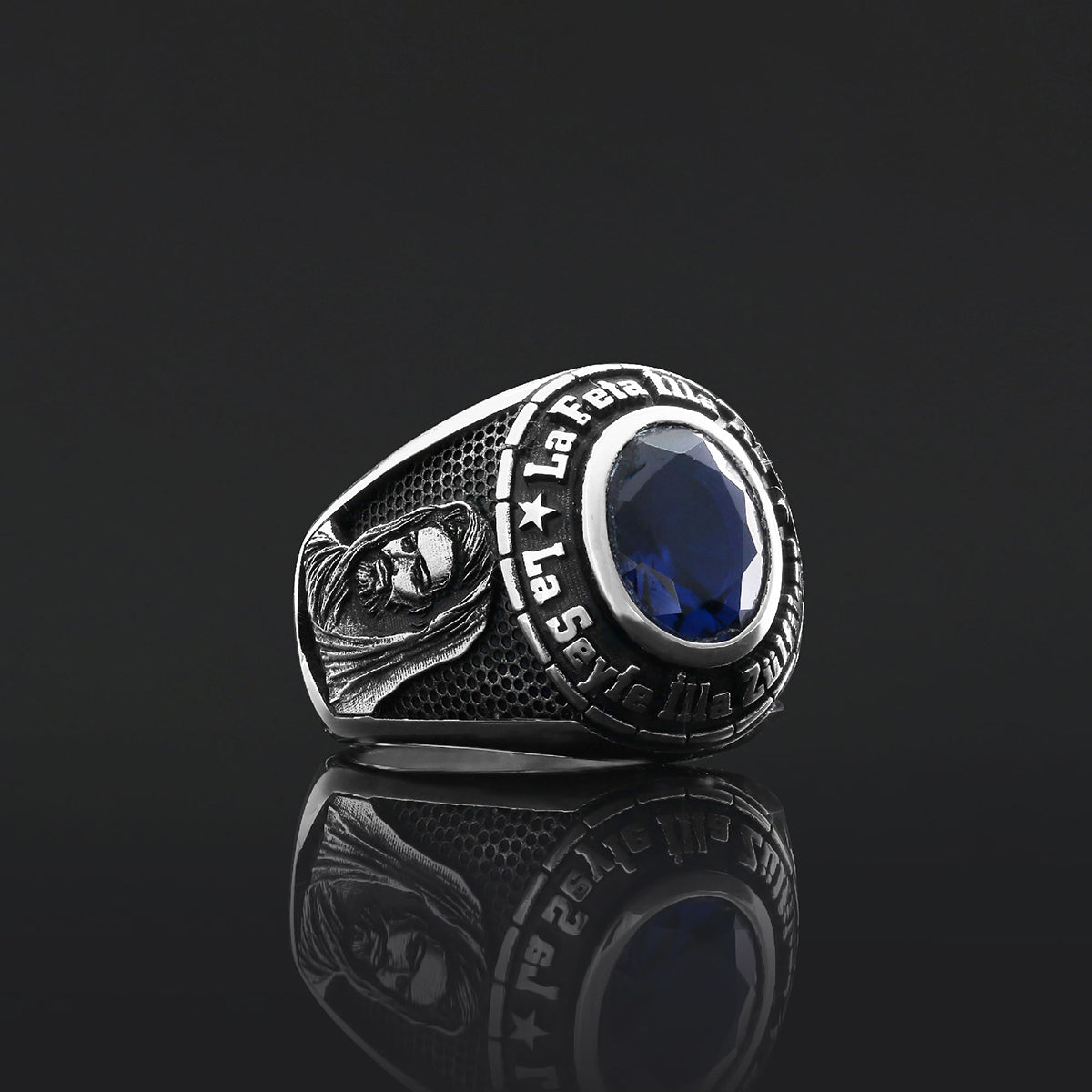 Zulfiqar Sword Ring, Muslim Ring, Dhulfiqar Sword Jewelry, Islamic Zulfiqar Stone With Ring, Hazrat Ali Lion Ring, Hz Ali Face Ring Gift Silver