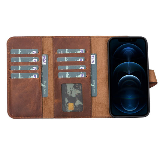 Santa iPhone 13 Mini Leather Detachable Wallet Case