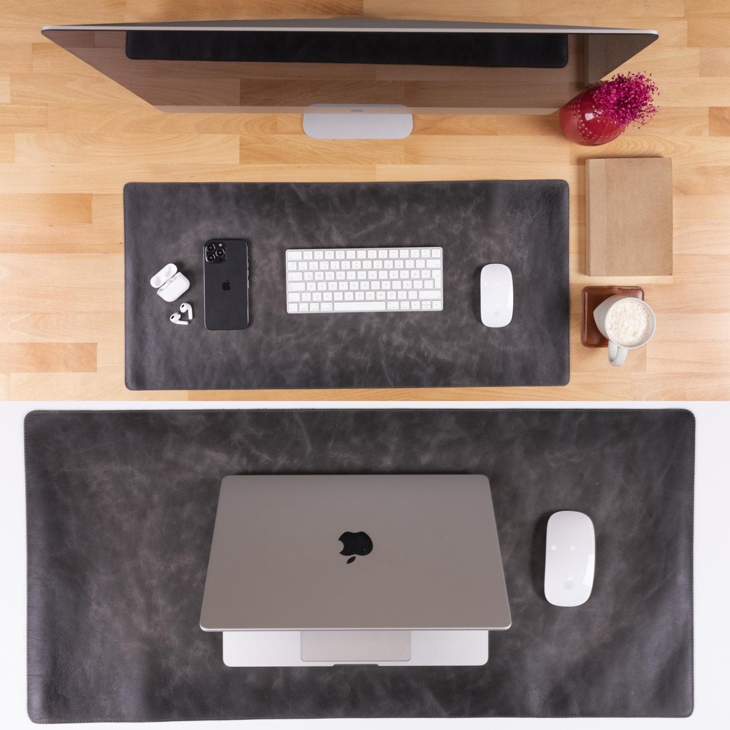 Bouletta Customizable Full Grain Leather Desk Mat