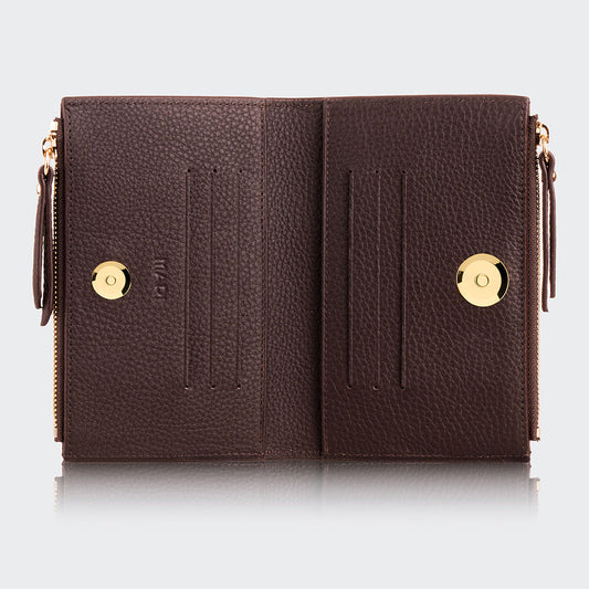 5107 Women Two Pocket Leather Wallet With Magnetic Closure