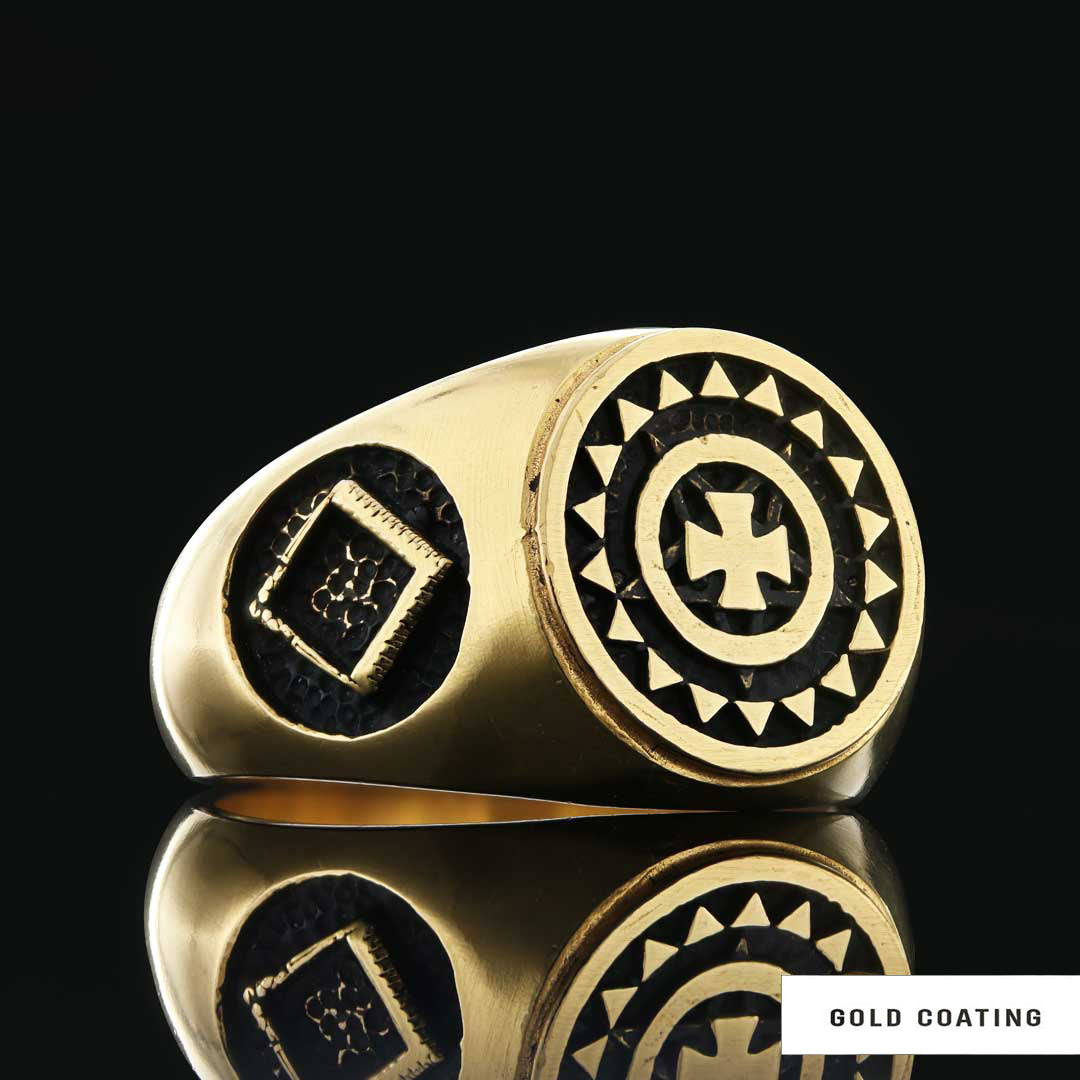 Templar Cross Masonic Ring, Master Mason Rings, Free Mason Ring by SWISS PLUS - Christian Collection - view 4