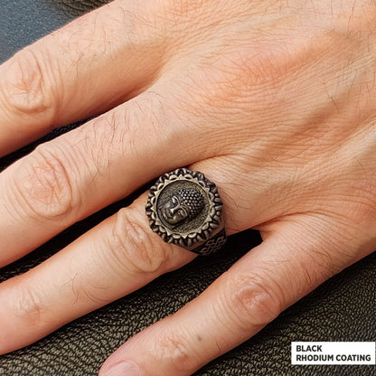 3D Buddha Ring, Om Buddha Ring, Hindu Ring, Shankha Buddha Ring, Endless Knot Ring, Meditation, Yoga, Buddhist Jewelry by SWI