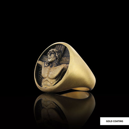3D Jesus Ring, Religious Ring, 925 Sterling Silver Christian Ring, Gold Plated Religious Ring, Jesus Jewerly by SWISS PLUS - 