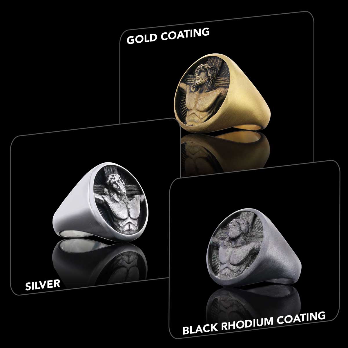 3D Jesus Ring, Religious Ring, 925 Sterling Silver Christian Ring, Gold Plated Religious Ring, Jesus Jewerly - view 5