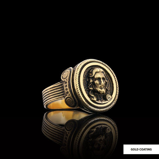 3D Jesus Ring, Silver Religious Ring, Religious Gift, Gold Plated Jesus Jewelry, Christian Accessory by SWISS PLUS - Christia