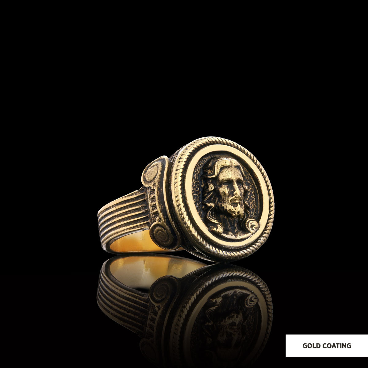 3D Jesus Ring, Silver Religious Ring, Religious Gift, Gold Plated Jesus Jewelry, Christian Accessory by SWISS PLUS - Christia