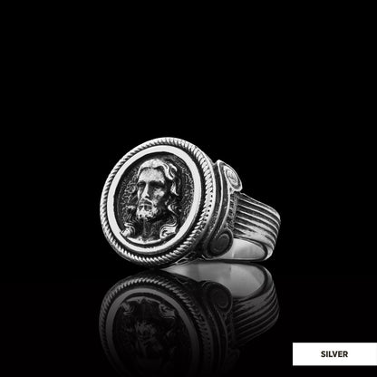 3D Jesus Ring, Silver Religious Ring, Religious Gift, Gold Plated Jesus Jewelry, Christian Accessory by SWISS PLUS - Christia