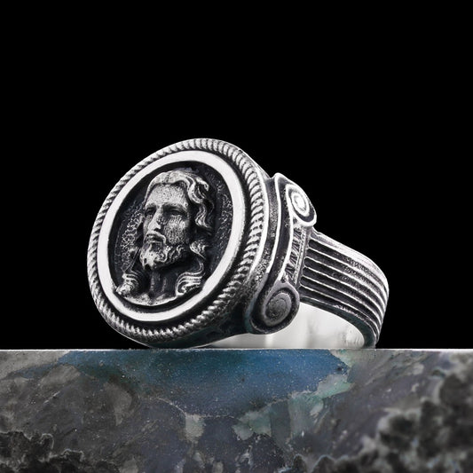 3D Jesus Ring, Silver Religious Ring, Religious Gift, Gold Plated Jesus Jewelry, Christian Accessory - view 1