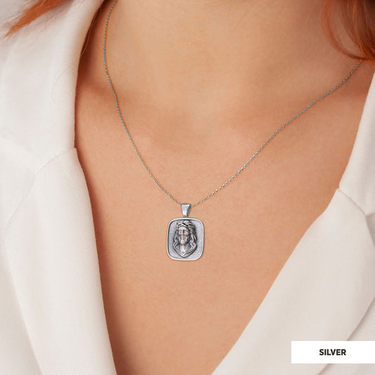 3D Silver Jesus Pendant, Religious Silver Necklace, Religious Christian Jewelry, Christ Accessory, Religious Gift Silver