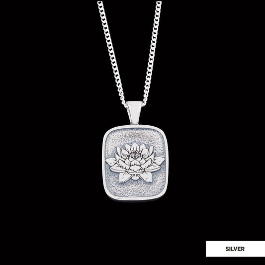 925 Sterling Lotus Flower Necklace, Birth Flower Lotus Necklace, Charm Lotus Jewelry, Women's Accessory, Gift for Women Silver