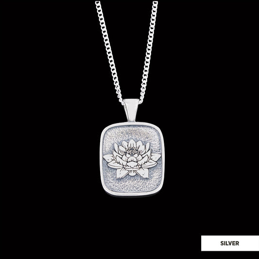 925 Sterling Lotus Flower Necklace, Birth Flower Lotus Necklace, Charm Lotus Jewelry, Women's Accessory, Gift for Women Silver