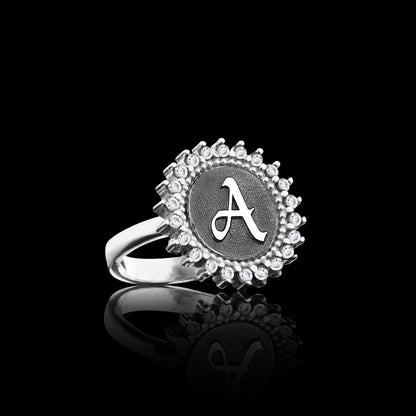 925 Sterling Monogram Letter A Women Ring by SWISS PLUS - Letter Collection - view 2