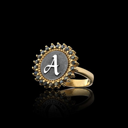 925 Sterling Monogram Letter A Women Ring by SWISS PLUS - Letter Collection - view 3