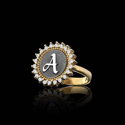 925 Sterling Monogram Letter A Women Ring by SWISS PLUS - Letter Collection - view 5