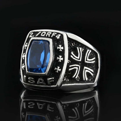 925 Sterling Silver 2 / Qrf4 ISAF Germany Ring by SWISS PLUS - Military Rings - view 2