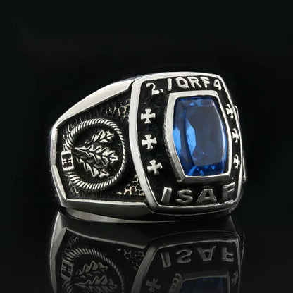 925 Sterling Silver 2 / Qrf4 ISAF Germany Ring by SWISS PLUS - Military Rings - view 3