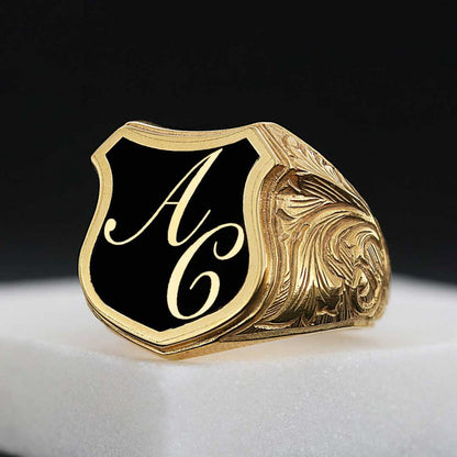 925 Sterling Silver A-C Letter Ring by SWISS PLUS - Letter Collection