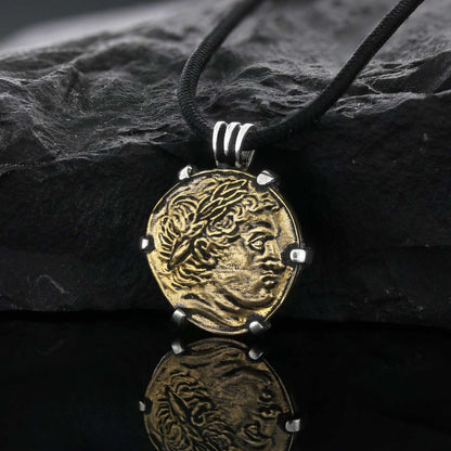 925 Sterling Silver Alexander the Great Coin Women Pendant by SWISS PLUS - Unique Design Women Pendants