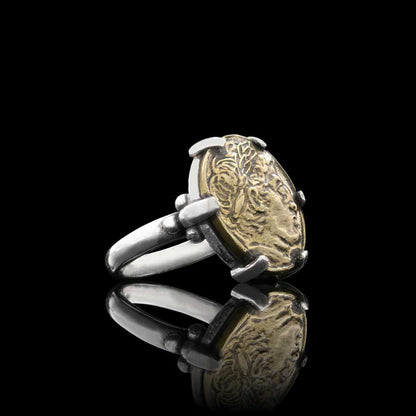 925 Sterling Silver Alexander the Great Coin Women Ring by SWISS PLUS - 925 Sterling Silver Rings for Men & Women - view 3