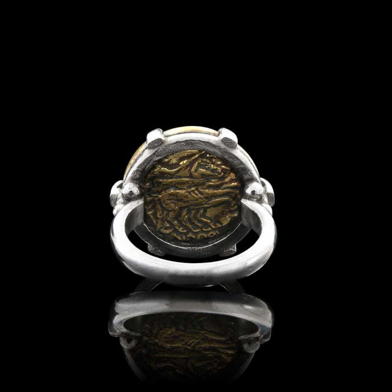 925 Sterling Silver Alexander the Great Coin Women Ring