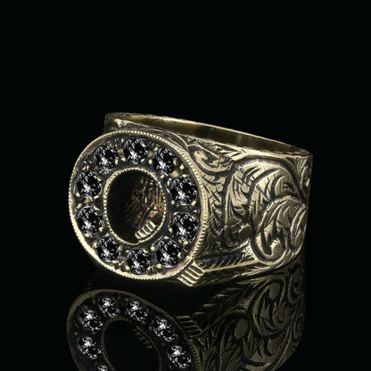 925 Sterling Silver Alphabet Q Ring by SWISS PLUS - Letter Collection - view 3