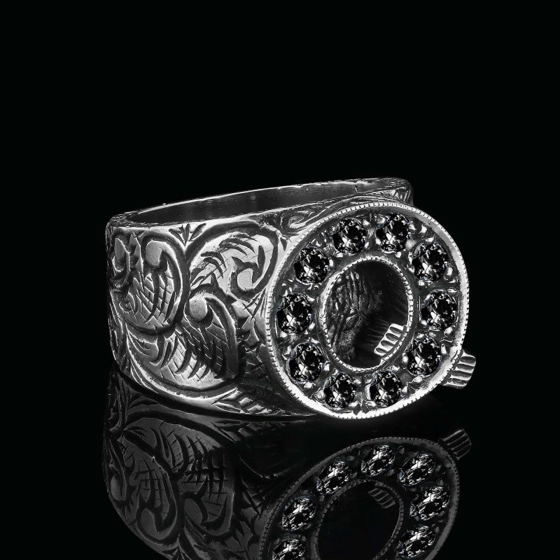 925 Sterling Silver Alphabet Q Ring
