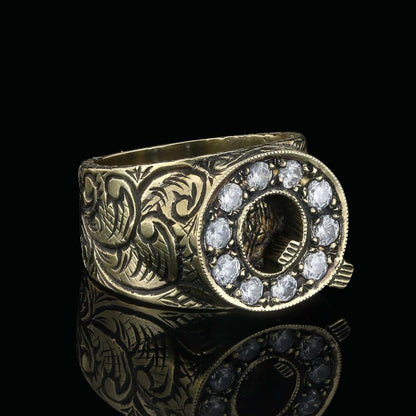 925 Sterling Silver Alphabet Q Ring by SWISS PLUS - Letter Collection - view 7