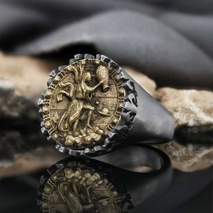 925 Sterling Silver Aquarius Sign Ring by SWISS PLUS - Zodiac Collection