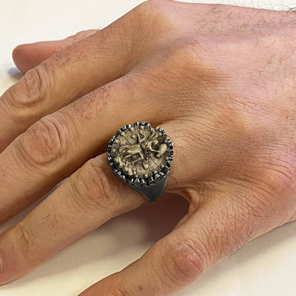 925 Sterling Silver Aquarius Sign Ring by SWISS PLUS - Zodiac Collection - view 6