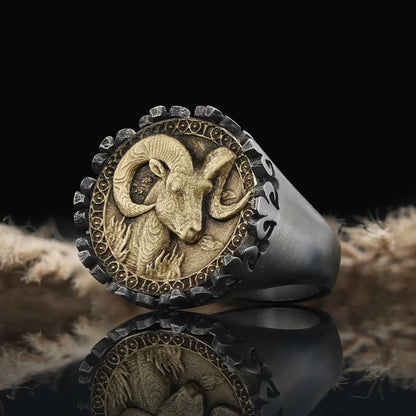 925 Sterling Silver Aries Sign Ring by SWISS PLUS - Zodiac Collection