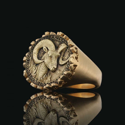 925 Sterling Silver Aries Sign Ring by SWISS PLUS - Zodiac Collection - view 3