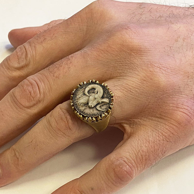 925 Sterling Silver Aries Sign Ring - view 5