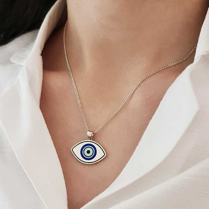 925 Sterling Silver Blue Evil Eye Beads Pendant by SWISS PLUS - Blue Evil Eye Beads Pendants - view 3