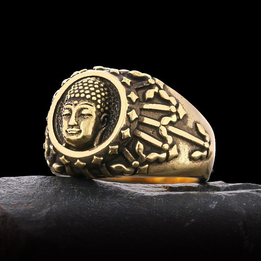 925 Sterling Silver Buddha Ring, 3D Buddha Ring, Meditation, Yoga, Buddhist Jewelry - view 1